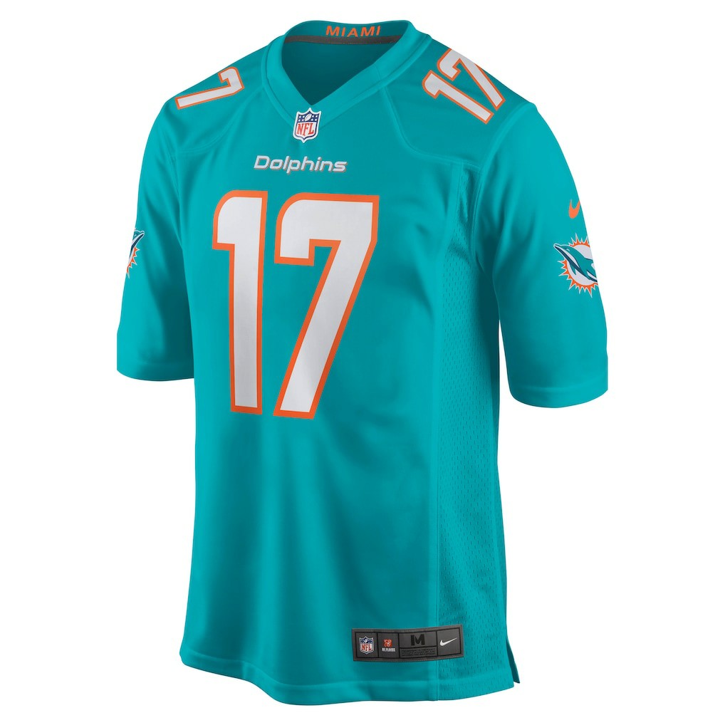Jaylen Waddle Miami Dolphins Game Player Jersey - Aqua