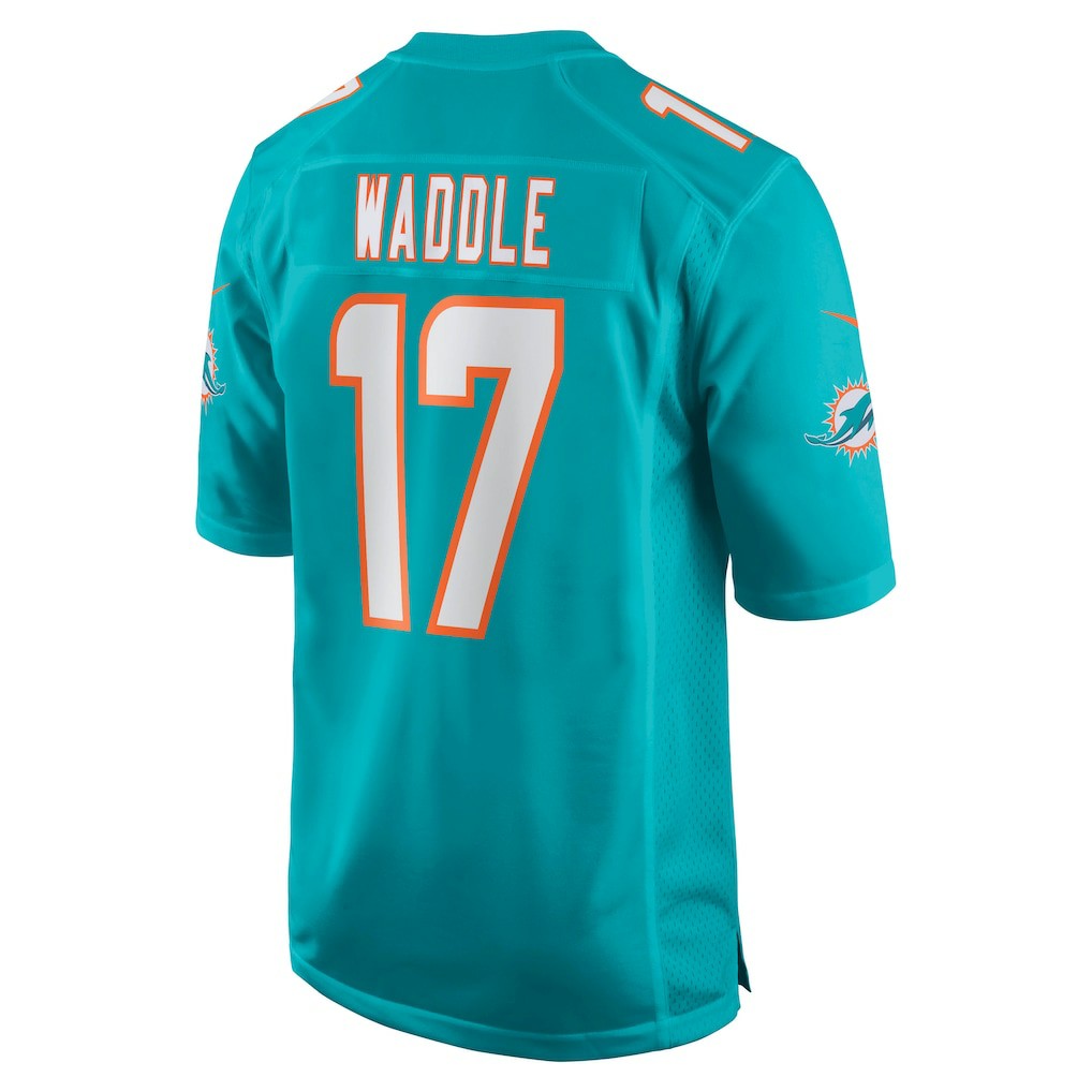 Jaylen Waddle Miami Dolphins Game Player Jersey - Aqua