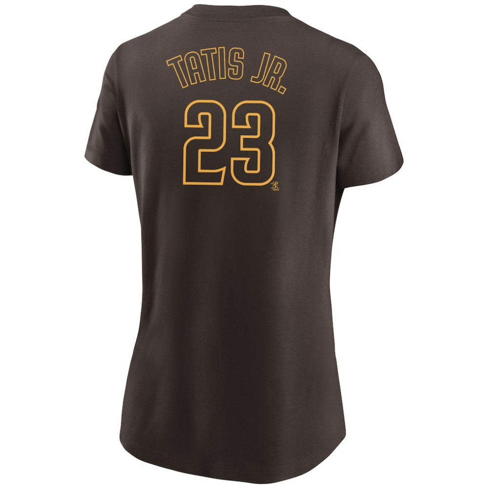 Fernando Tatis Jr. San Diego Padres Women's Name & Number T-Shirt Brown | Nike