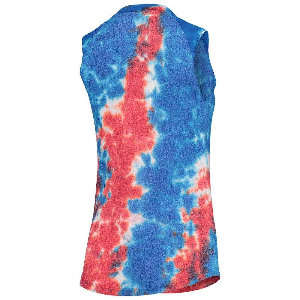 San Francisco Giants Majestic Threads Women's Tie-Dye Tri-Blend Muscle Tank Top Red/Blue