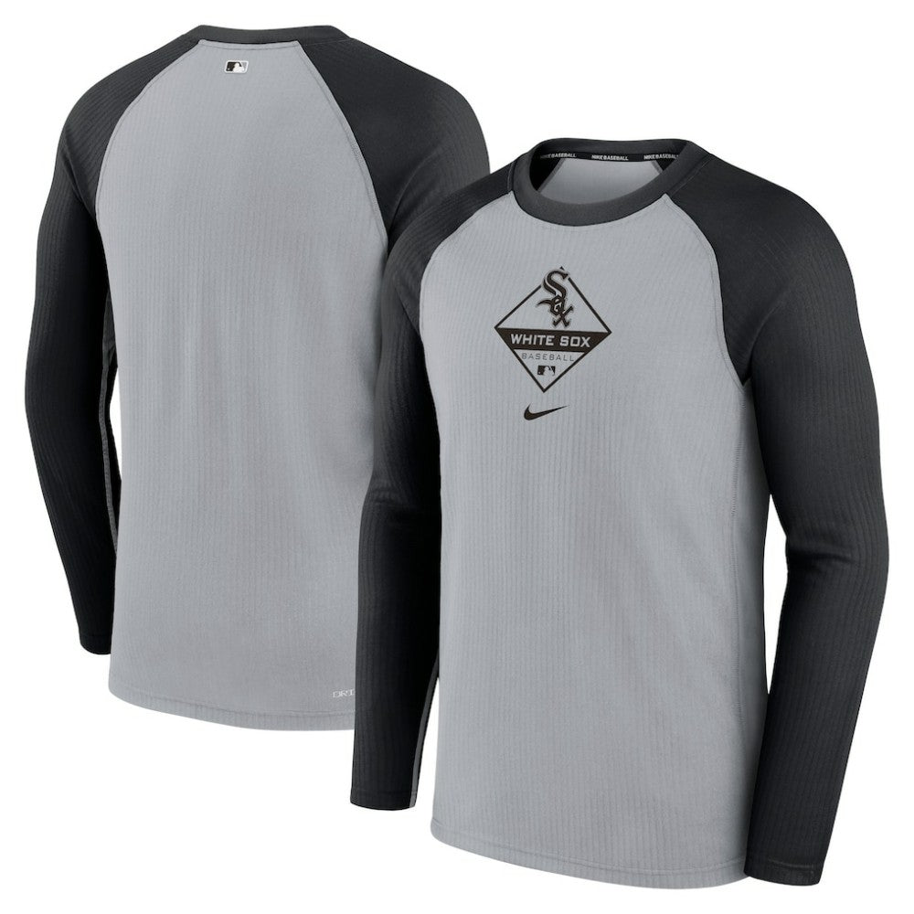 Chicago White Sox Game Authentic Collection Performance Raglan Long Sleeve T-Shirt Gray/Black | Nike