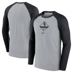 Chicago White Sox Game Authentic Collection Performance Raglan Long Sleeve T-Shirt Gray/Black | Nike