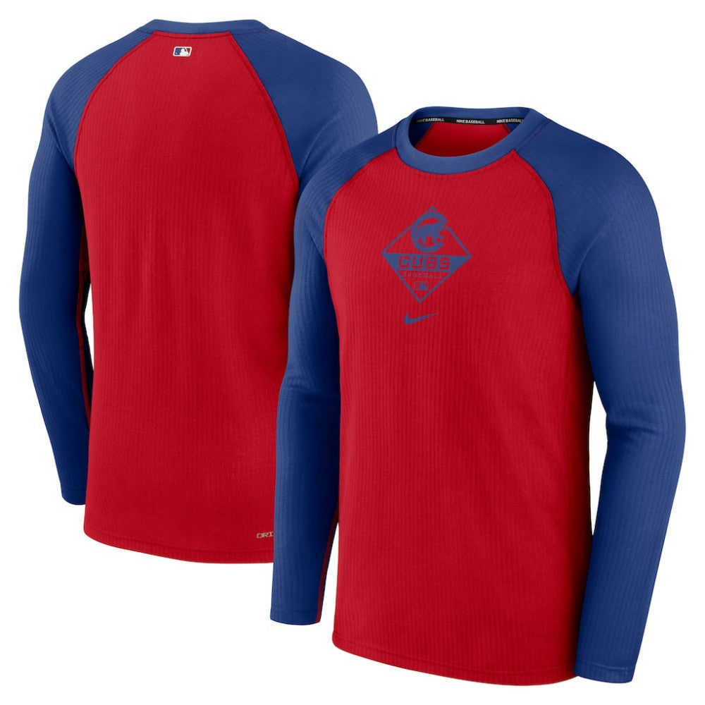 Chicago Cubs Game Authentic Collection Performance Raglan Long Sleeve T-Shirt Red/Royal | Nike