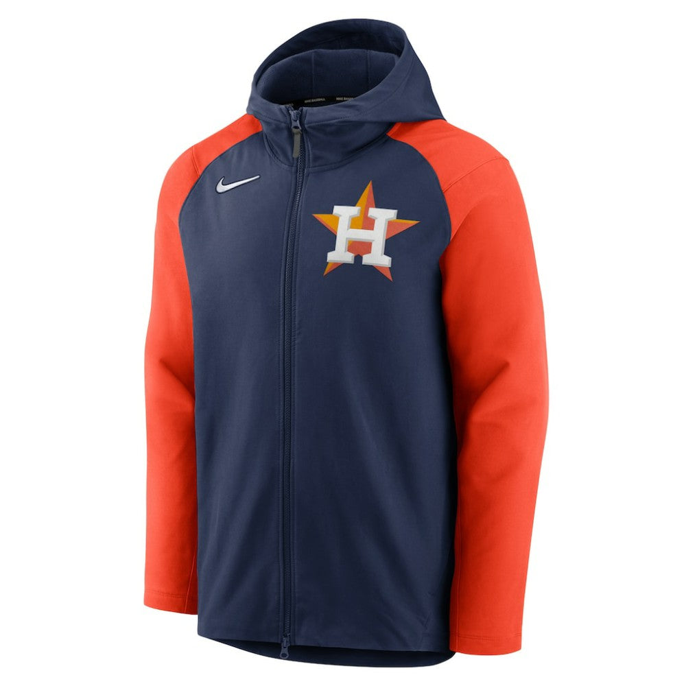 Houston Astros Authentic Collection Performance Raglan Full-Zip Hoodie Navy/Orange | Nike