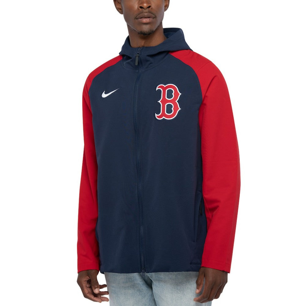 Boston Red Sox Authentic Collection Performance Raglan Full-Zip Hoodie Navy/Red | Nike