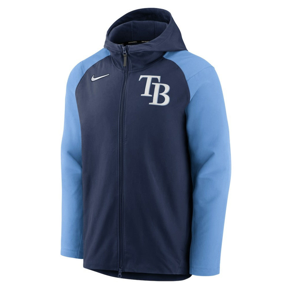 Tampa Bay Rays Authentic Collection Performance Raglan Full-Zip Hoodie Navy/Light Blue | Nike