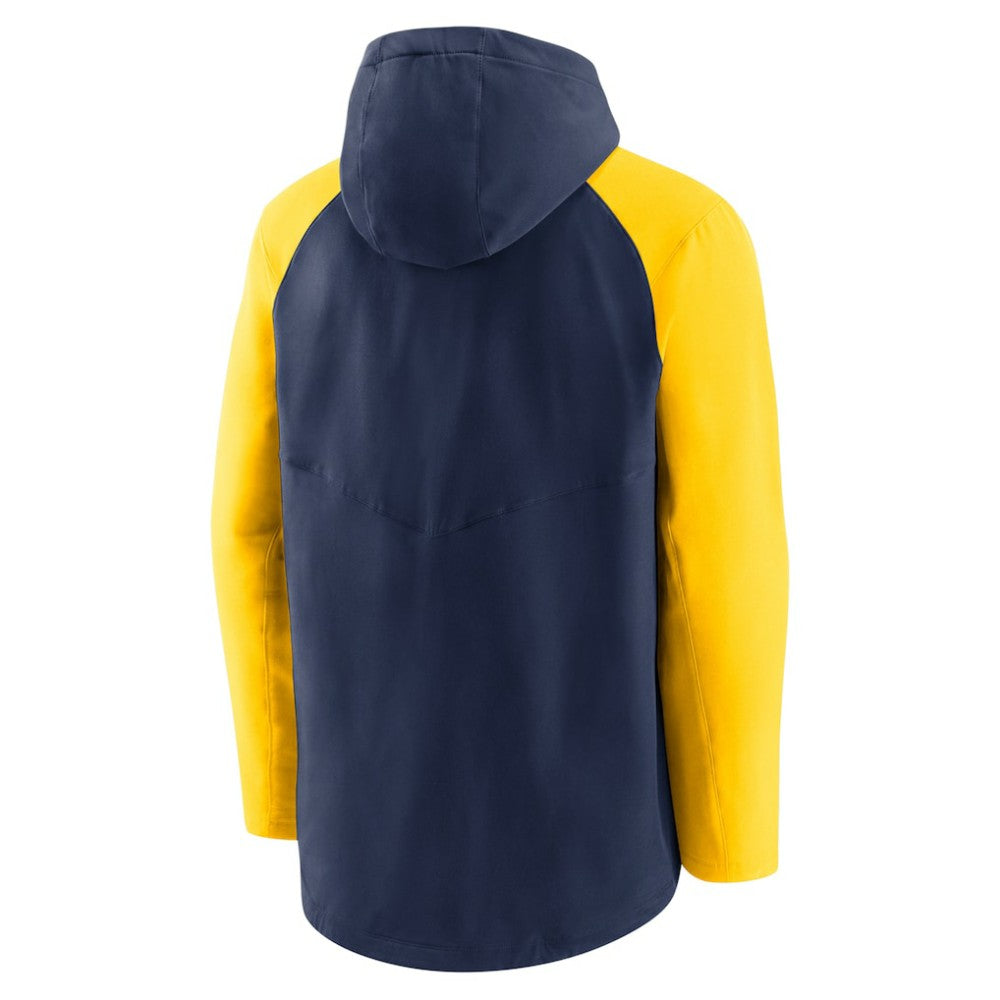 Milwaukee Brewers Authentic Collection Performance Raglan Full-Zip Hoodie Navy/Gold | Nike
