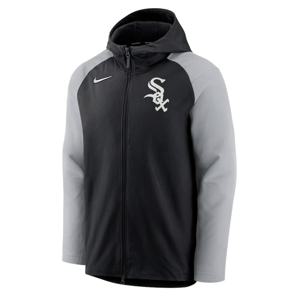 Chicago White Sox Authentic Collection Performance Raglan Full-Zip Hoodie Black/Gray | Nike