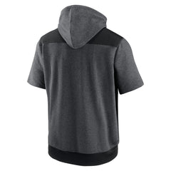 Kansas City Royals Authentic Collection Dry Flux Performance Quarter-Zip Short Sleeve Hoodie Heathered Charcoal/Black | Nike