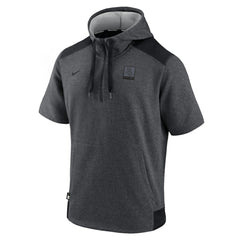 Chicago White Sox Authentic Collection Dry Flux Performance Quarter-Zip Short Sleeve Hoodie Heathered Charcoal/Black | Nike