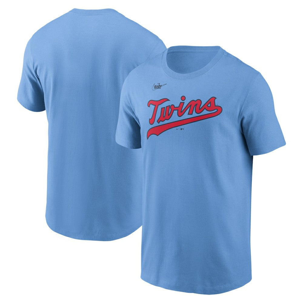 Minnesota Twins Cooperstown Collection Wordmark T-Shirt Light Blue | Nike