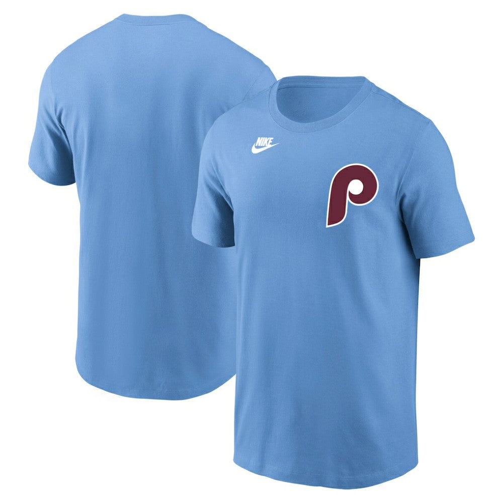 Philadelphia Phillies Cooperstown Collection Wordmark T-Shirt Light Blue | Nike