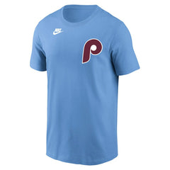 Philadelphia Phillies Cooperstown Collection Wordmark T-Shirt Light Blue | Nike