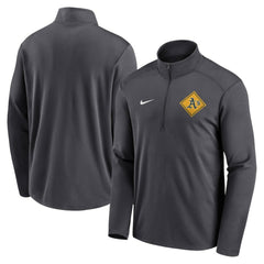 Athletics Diamond Icon Pacer Performance Quarter-Zip Windbreaker Top Anthracite | Nike