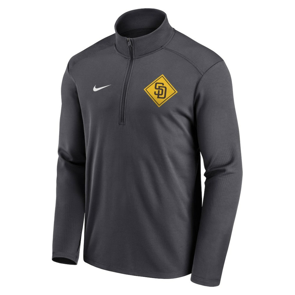 San Diego Padres Diamond Icon Pacer Performance Quarter-Zip Windbreaker Top Anthracite | Nike