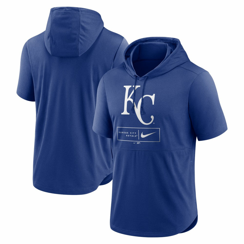 Kansas City Royals Lockup Performance Short Sleeve Lightweight Hooded Top Royal | Nike