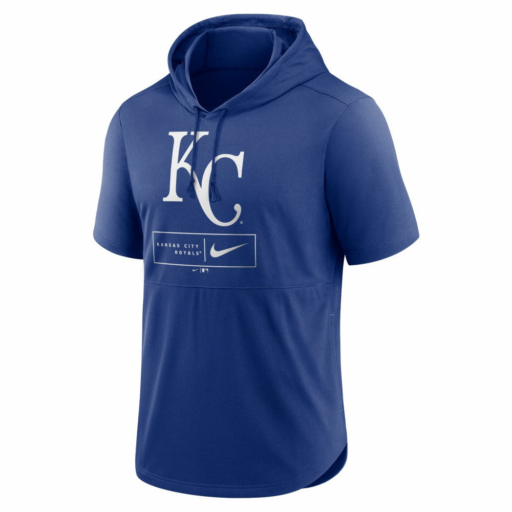 Kansas City Royals Lockup Performance Short Sleeve Lightweight Hooded Top Royal | Nike