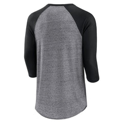 Chicago White Sox Iconic Above Heat Speckled Raglan Henley 3/4 Sleeve T-Shirt Heathered Gray/Black