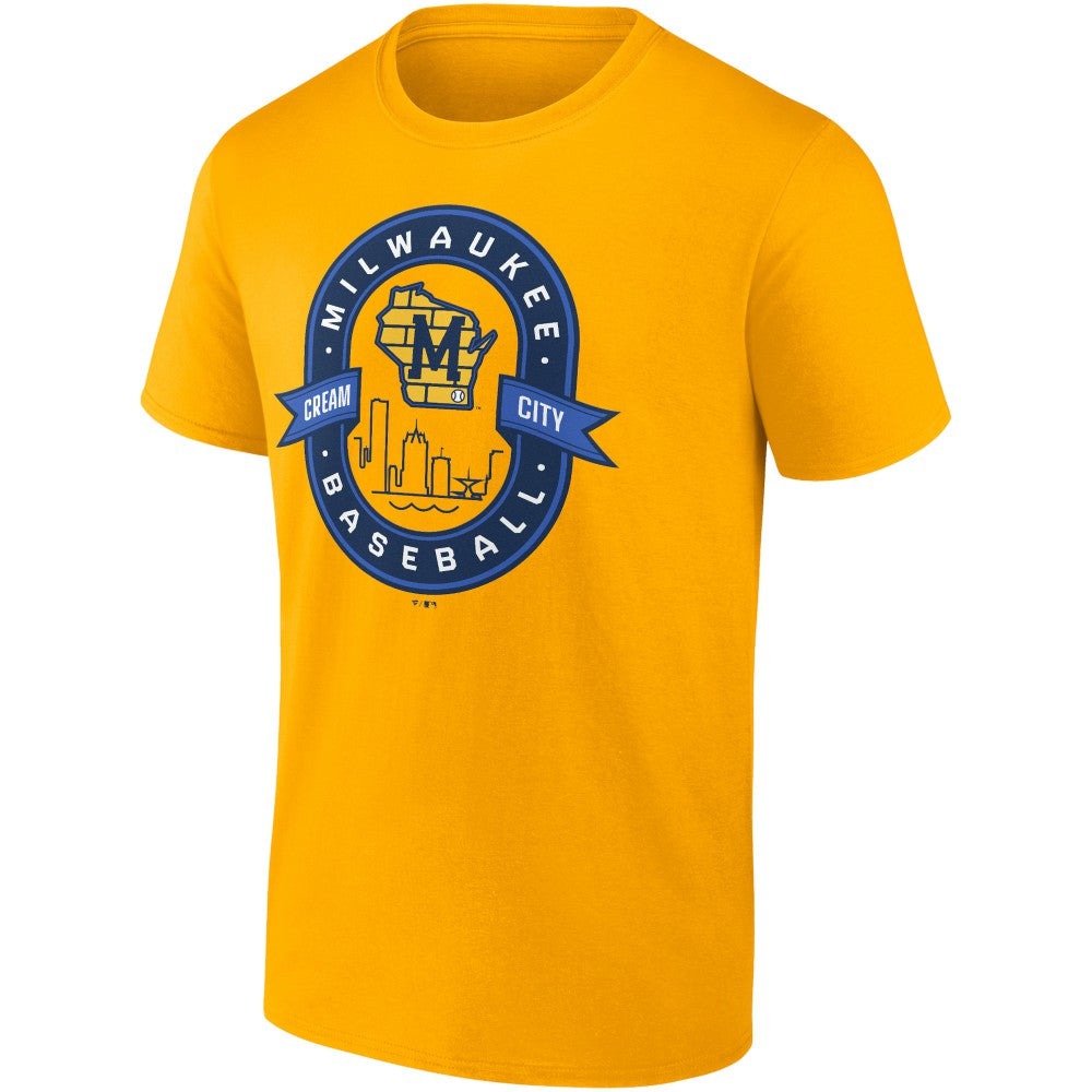 Milwaukee Brewers Iconic Glory Bound T-Shirt Gold