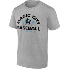 Miami Marlins Iconic Go for Two T-Shirt Heathered Gray