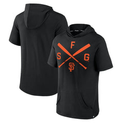 San Francisco Giants Iconic Rebel Short Sleeve Hooded Top Black
