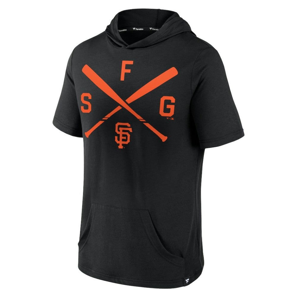 San Francisco Giants Iconic Rebel Short Sleeve Hooded Top Black