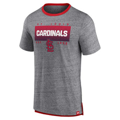 St. Louis Cardinals Iconic Team Element Speckled Ringer T-Shirt Heathered Gray