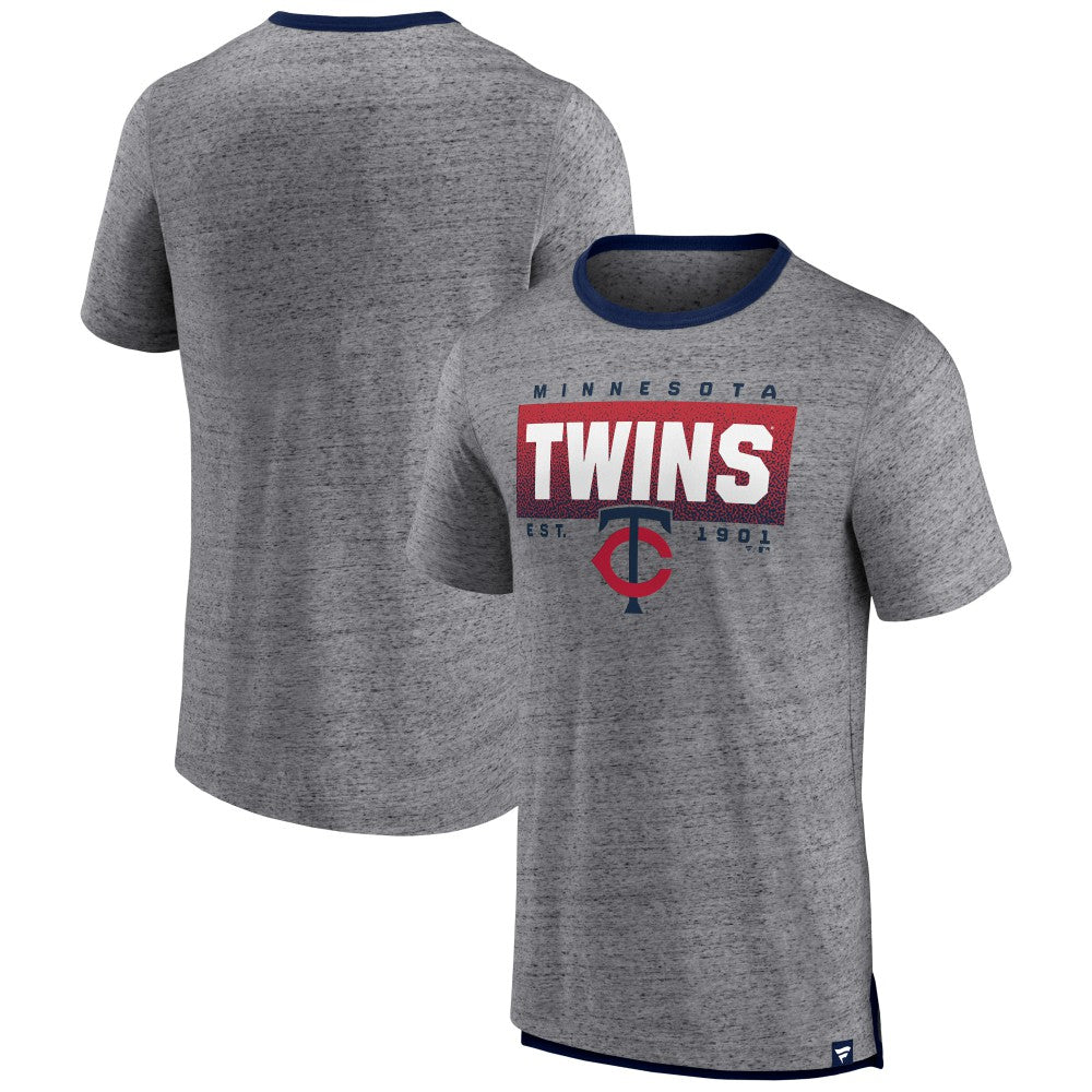 Minnesota Twins Iconic Team Element Speckled Ringer T-Shirt Heathered Gray