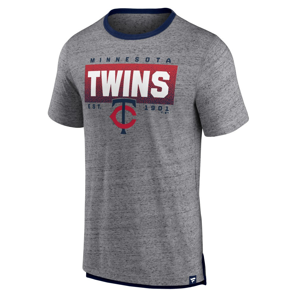 Minnesota Twins Iconic Team Element Speckled Ringer T-Shirt Heathered Gray