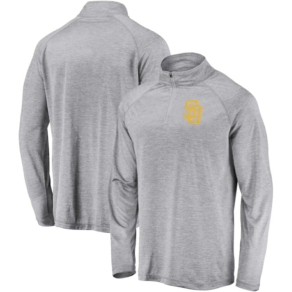 San Diego Padres Primary Logo Quarter-Zip Raglan Jacket Gray