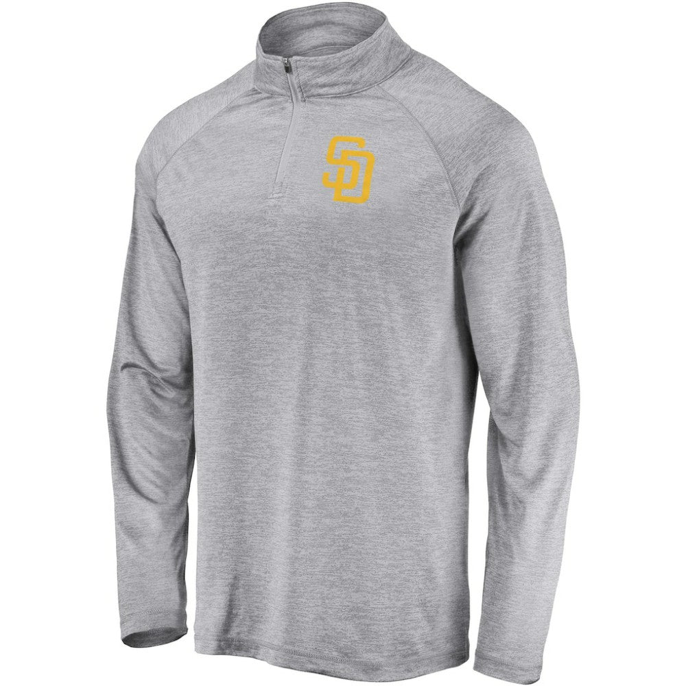 San Diego Padres Primary Logo Quarter-Zip Raglan Jacket Gray