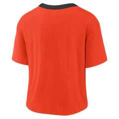 San Francisco Giants Women's Team First High Hip Boxy T-Shirt Orange/Black | Nike