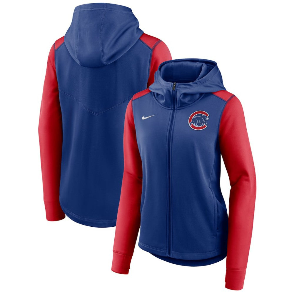 Chicago Cubs Women's Authentic Collection Full-Zip Hoodie Royal/Red | Nike