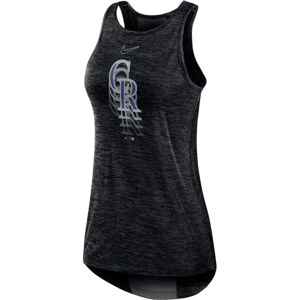 Colorado Rockies Women's Logo Fade High Neck Performance Tank Top Black | Nike