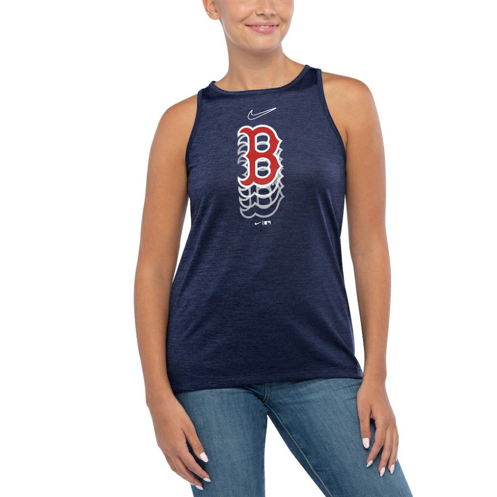 Boston Red Sox Women's Logo Fade High Neck Performance Tank Top Navy | Nike