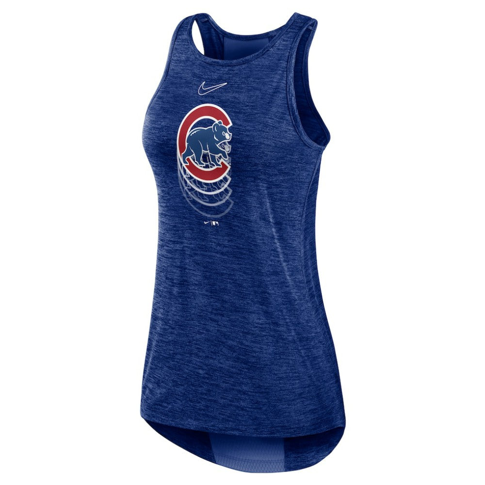 Chicago Cubs Women's Logo Fade High Neck Performance Tank Top Royal | Nike