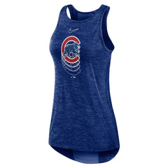 Chicago Cubs Women's Logo Fade High Neck Performance Tank Top Royal | Nike
