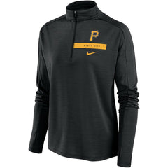 Pittsburgh Pirates Women's Primetime Local Touch Pacer Quarter-Zip Top Black | Nike