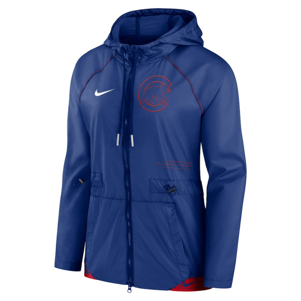 Chicago Cubs Women's Statement Raglan Full-Zip Hoodie Jacket Royal/Red | Nike