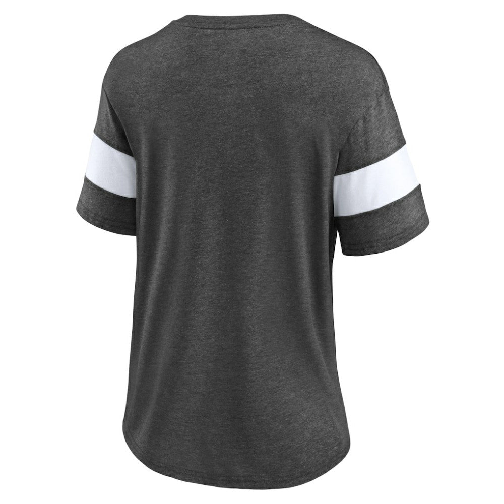 San Francisco Giants Women's Wordmark V-Neck Tri-Blend T-Shirt Heathered Charcoal