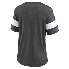 San Francisco Giants Women's Wordmark V-Neck Tri-Blend T-Shirt Heathered Charcoal