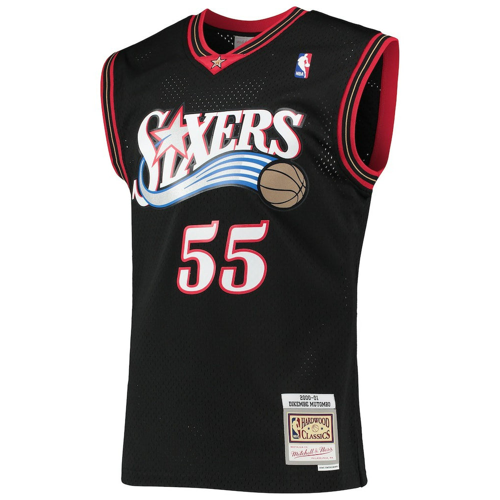 Dikembe Mutombo Philadelphia 76ers Hardwood Classics Swingman Jersey - Black