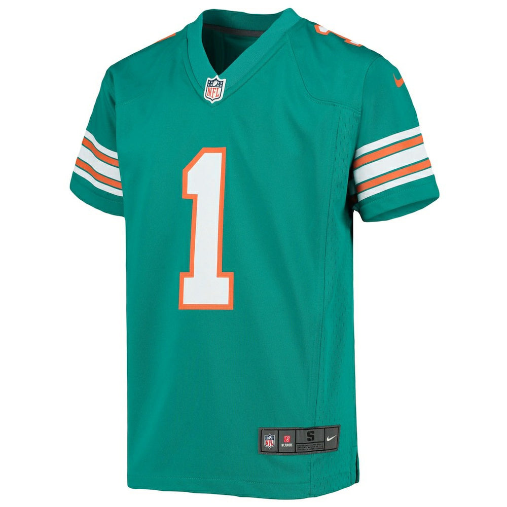 Tua Tagovailoa Miami Dolphins Youth Game Jersey - Aqua
