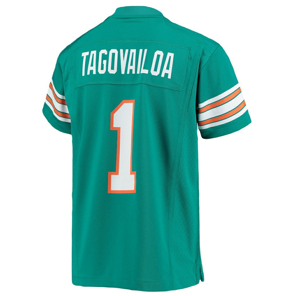 Tua Tagovailoa Miami Dolphins Youth Game Jersey - Aqua