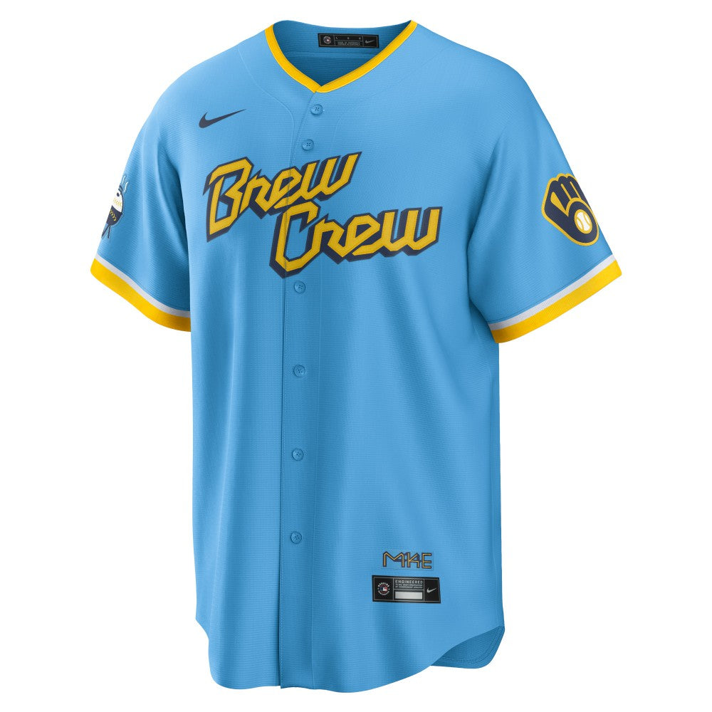 Christian Yelich Milwaukee Brewers City Connect Replica Player Jersey Powder Blue | Nike