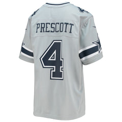 Dak Prescott Dallas Cowboys Youth Inverted Team Game Jersey - Silver