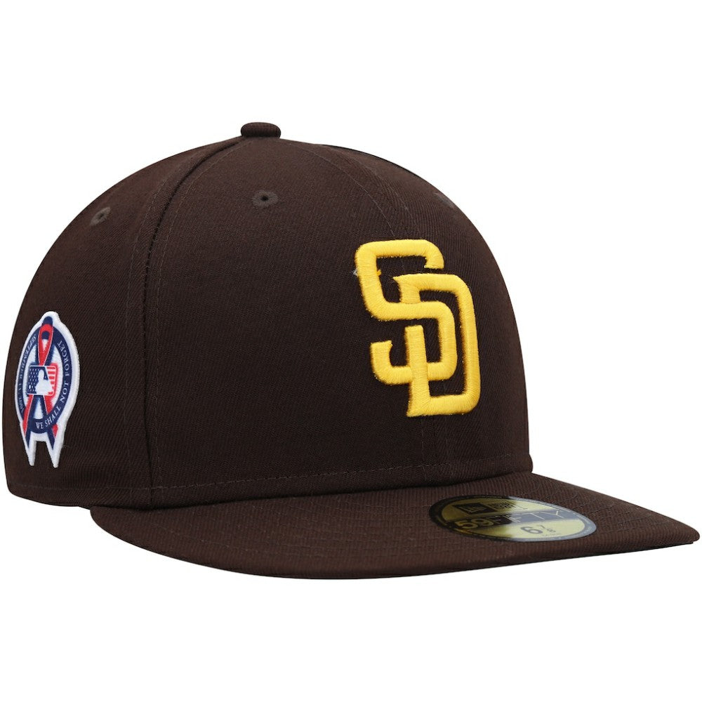 San Diego Padres 9/11 Memorial Side Patch 59FIFTY Fitted Hat Brown | New Era
