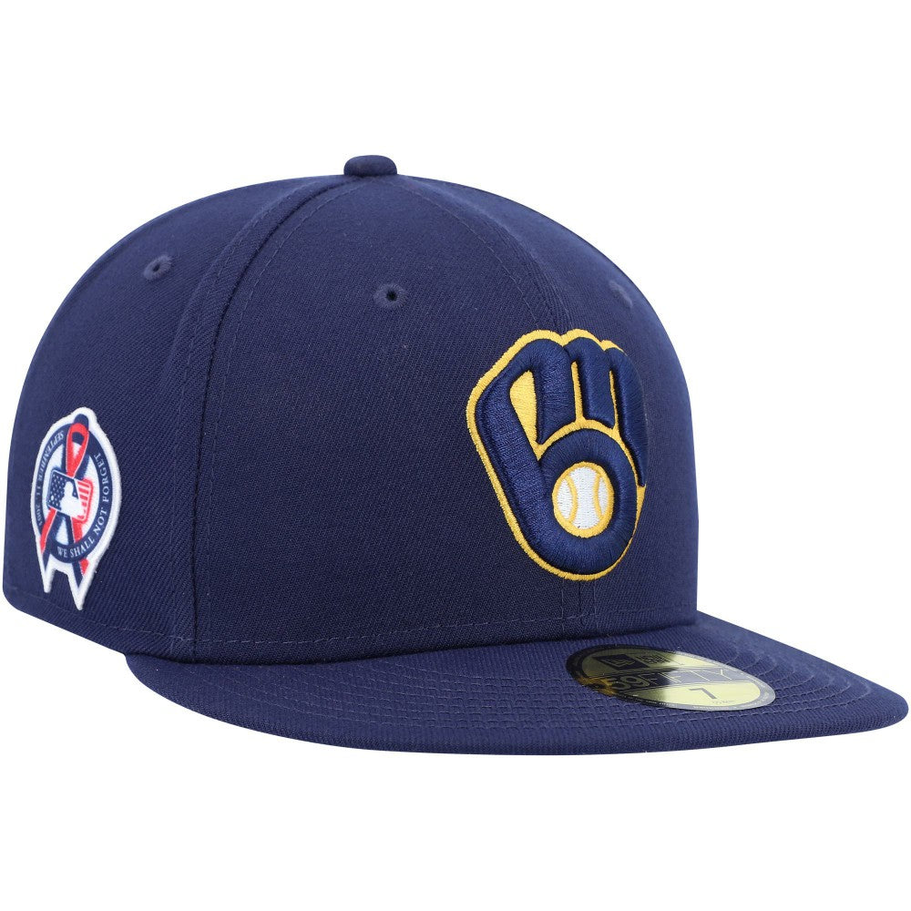 Milwaukee Brewers 9/11 Memorial Side Patch 59FIFTY Fitted Hat Navy | New Era