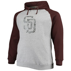 San Diego Padres Big & Tall Raglan Pullover Hoodie Heathered Gray/Brown