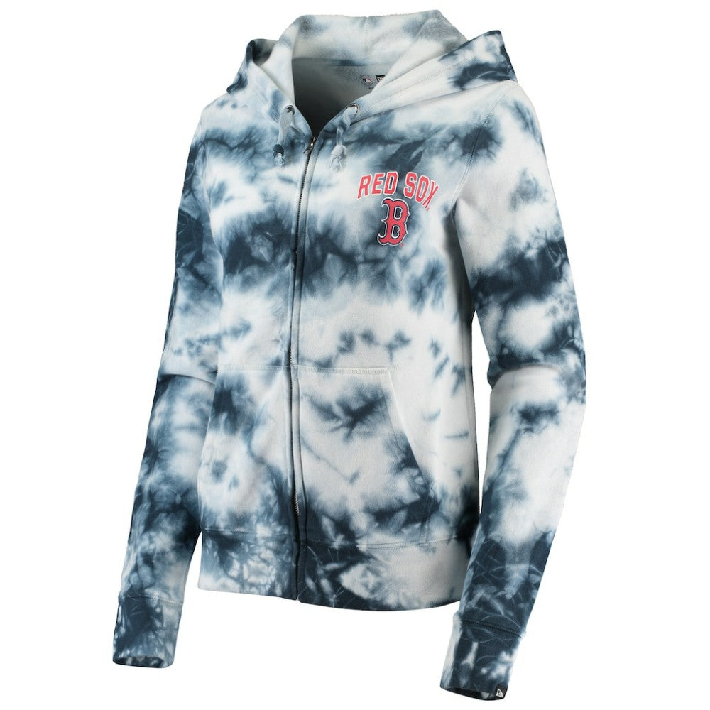 Boston Red Sox Women's Tie-Dye Fleece Full-Zip Hoodie Navy | New Era